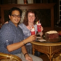 Rayan and I, at Raffles Bar