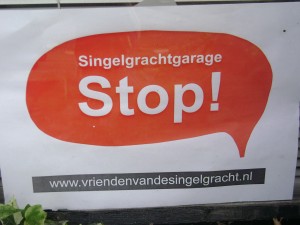 Posters on Marnixkade resident's windows