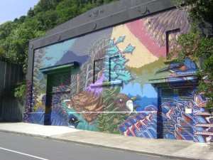 Mural on wall near Karori tunnel