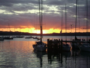 Sunset on Russell Harbour, Nth. Island, NZ