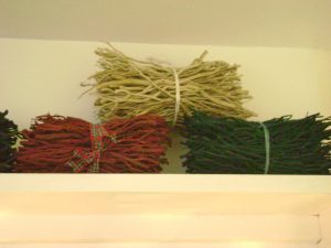 Dyed bundles of Heather stems