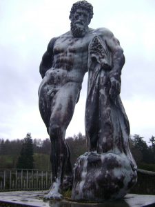 Statue of Hercules overlooking his garden, Blair Castle