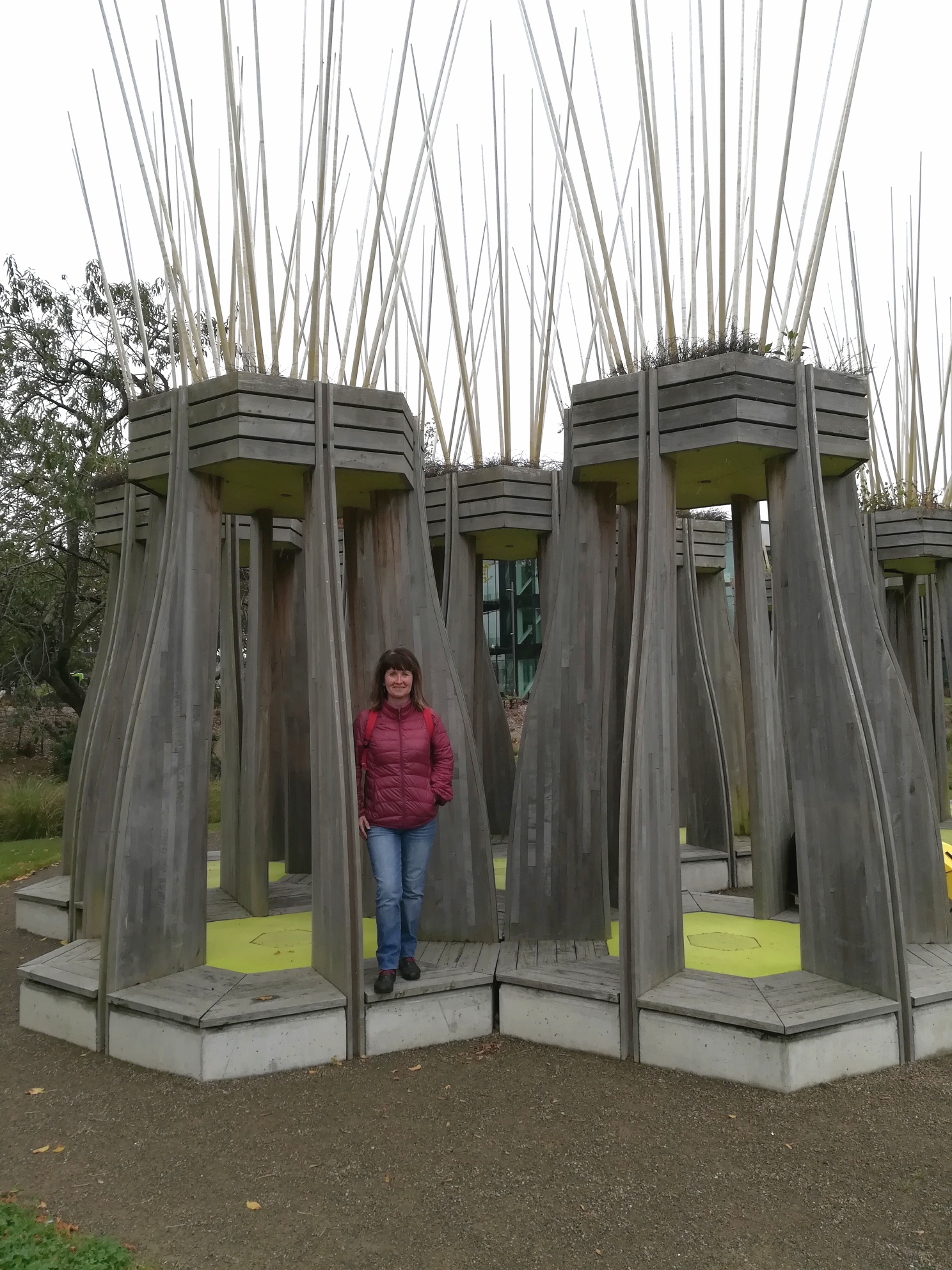 Me at Tree Houses for Swamp Dwellers Exhibit, Christchurch