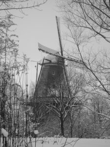 Picture showing a windmill in winter